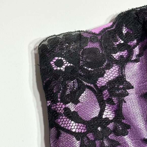 Vtg Y2K Gunne Sax Strapless Dress Bubble Hem Purple Bow Lace Prom Party Lavender - Picture 13 of 15